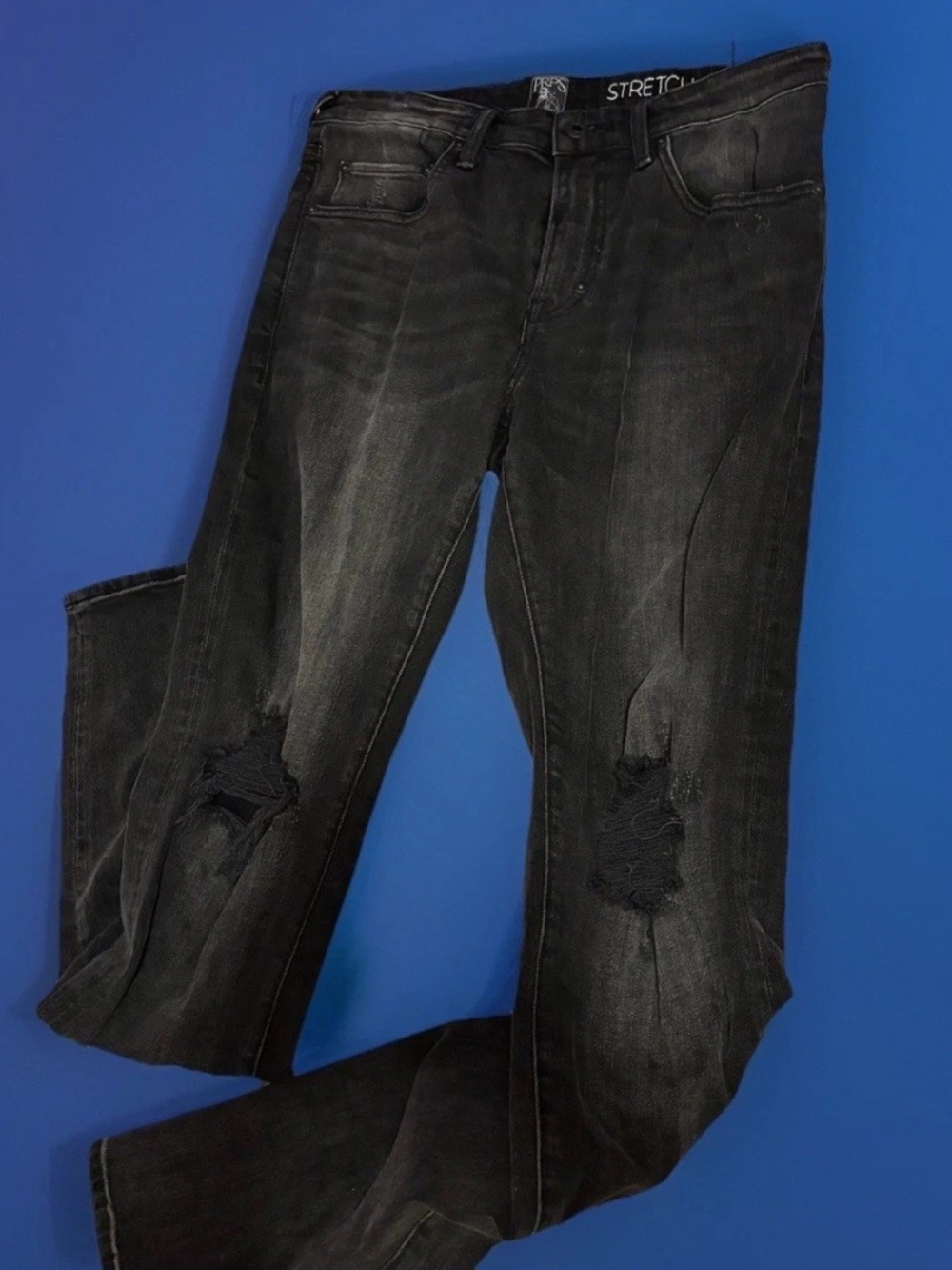 PRPS | Black Distressed Le Sabre Jeans Japanese Denim Slim Taper Fit Sz 31 & 32